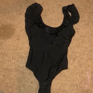 Black swimsuit with ruffles size xs brand new unworn